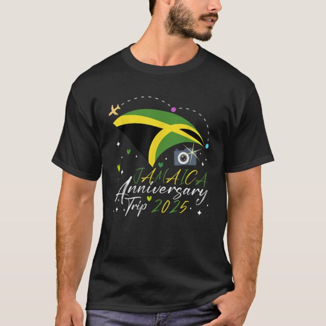 Jamaica Anniversary Trip 2025 Cute Couples Marriag T-Shirt (Front)
