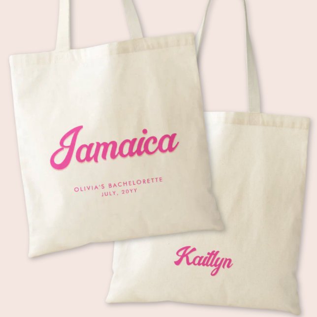 Jamaica Bachelorette Party Personalized Tote Bag (Jamaica Bachelorette Party Tote Bag)