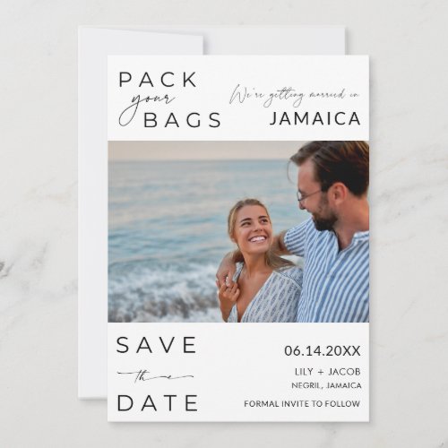 Jamaica Beach Destination Photo Wedding Save The Date