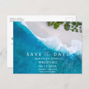 Jamaica Beach Destination Wedding Announcement Postcard