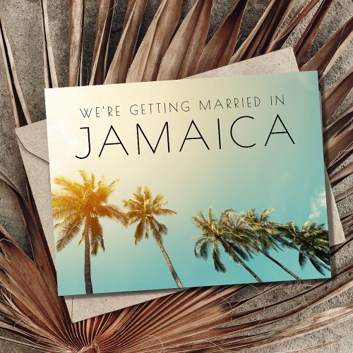 Jamaica Beach Destination Wedding Save the Date Announcement Postcard