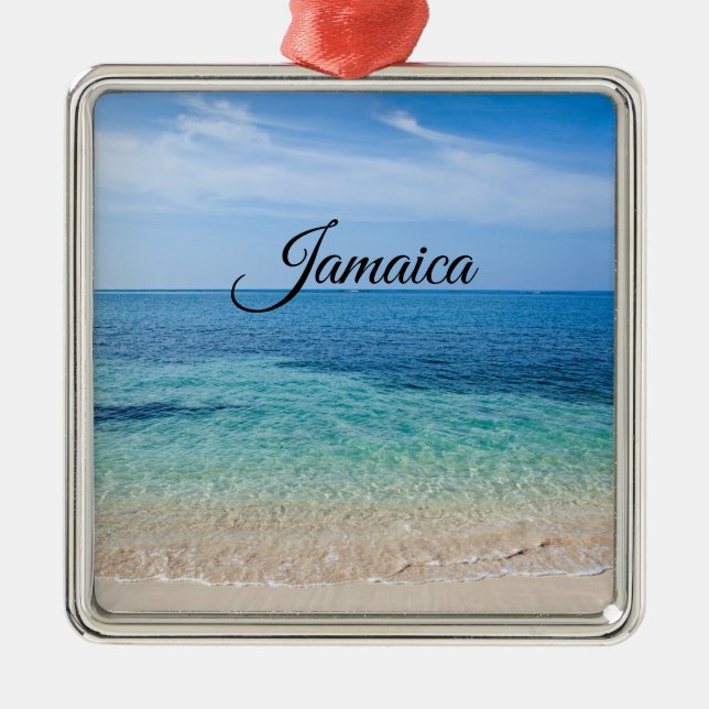 Jamaica Beach Metal Ornament (Front)