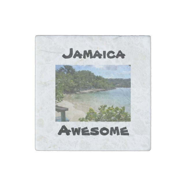 Jamaica Beach Stone Magnet (Front)