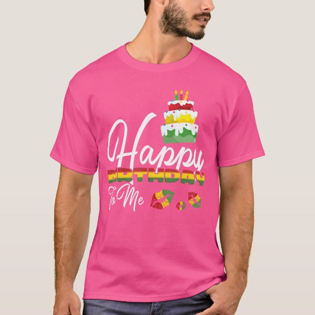 Jamaica Birthday Cake Happy Birthday to Me T-Shirt (Front)
