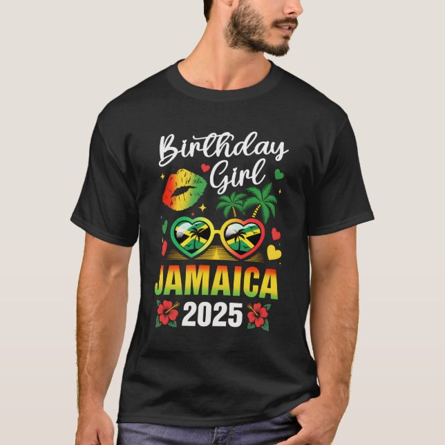 Jamaica Birthday Girl 2025 Birthday Party Squad Gi T-Shirt (Front)