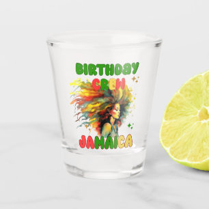 Jamaica Birthday Girl Matching Crew Travel Group Shot Glass