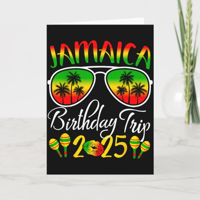 Jamaica Birthday Trip 2025 Funny Family Matching  Card (Front)