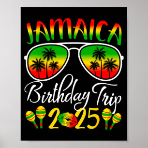 Jamaica Birthday Trip 2025 Funny Family Matching  Poster