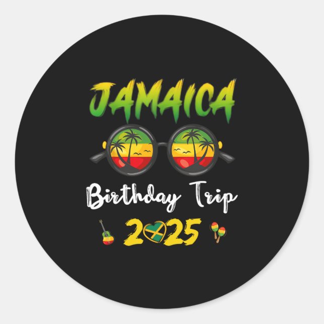 Jamaica Birthday Trip 2025 Funny Family Vacation U Classic Round Sticker (Front)