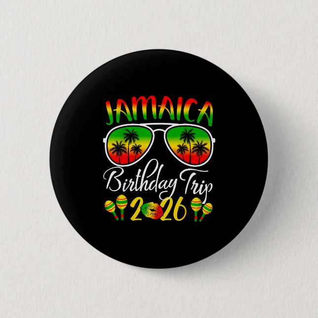 Jamaica Birthday Trip Vacation Summer 2026 Outfit  Button (Front)