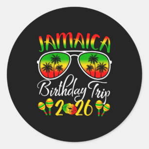 Jamaica Birthday Trip Vacation Summer 2026 Outfit Classic Round Sticker