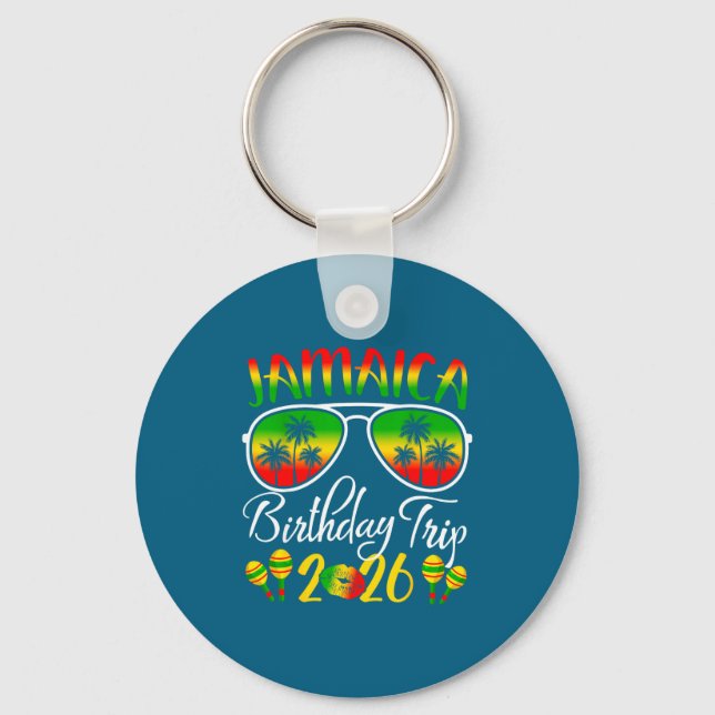 Jamaica Birthday Trip Vacation Summer 2026 Outfit  Keychain (Front)