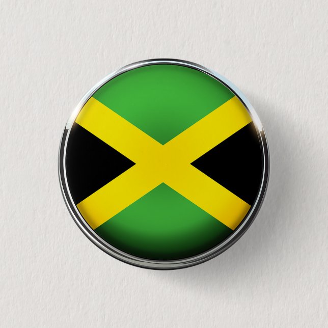 JAMAICA BLACK YELLOW GREEN FLAG BUTTON (Front)