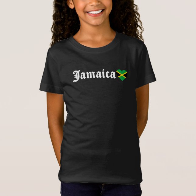 Jamaica Blackletter Jamaican Flag T-Shirt (Front)