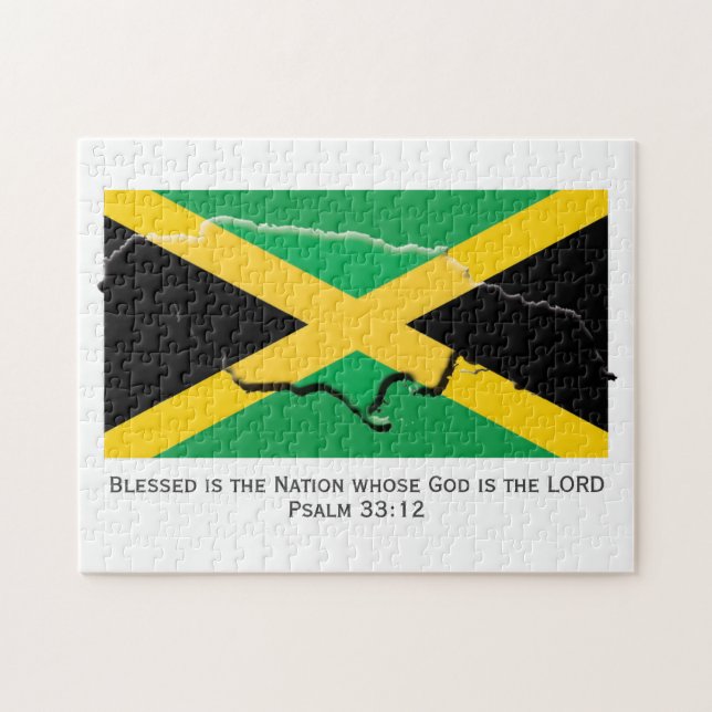 JAMAICA | Blessed Nation | JAMAICAN FLAG Jigsaw Puzzle (Horizontal)