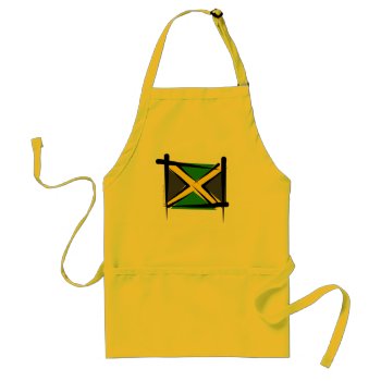 Jamaica Brush Flag Adult Apron by representshop at Zazzle