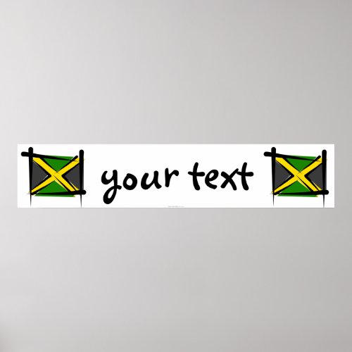 Jamaica Brush Flag Banner Poster