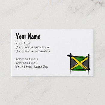Jamaica Brush Flag Business Card by representshop at Zazzle