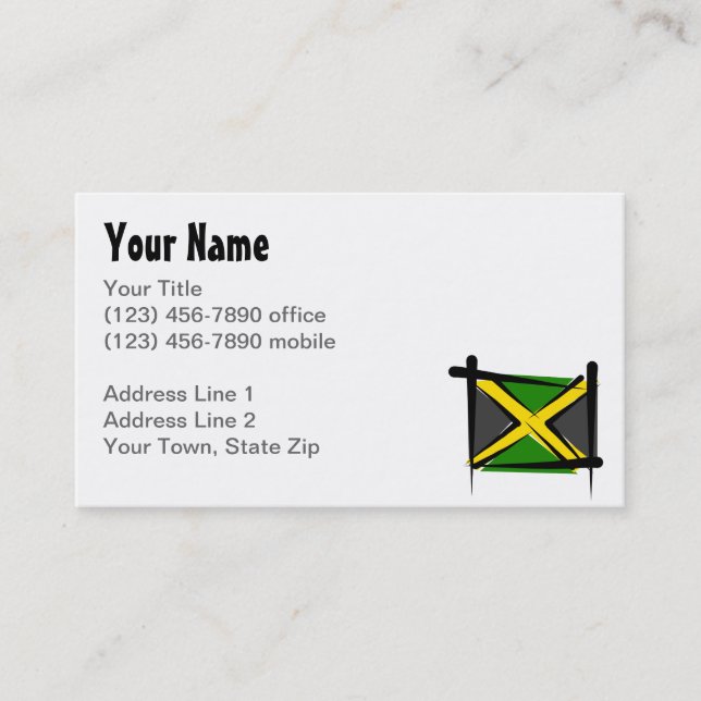 Jamaica Brush Flag Business Card (Front)