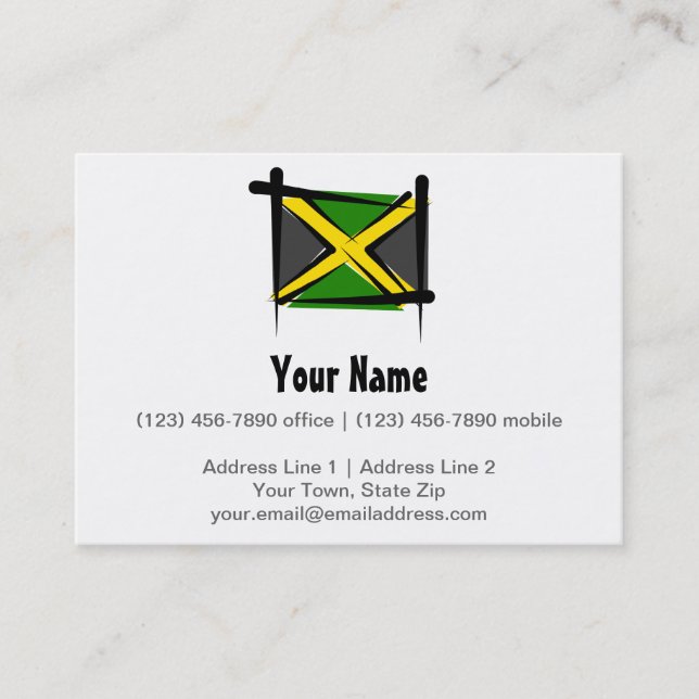 Jamaica Brush Flag Business Card (Front)