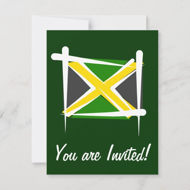 Jamaica Brush Flag Invitation (Front)