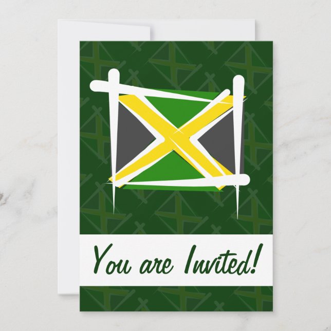 Jamaica Brush Flag Invitation (Front)