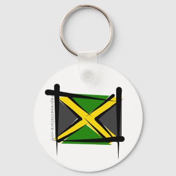Jamaica Brush Flag Keychain by representshop at Zazzle