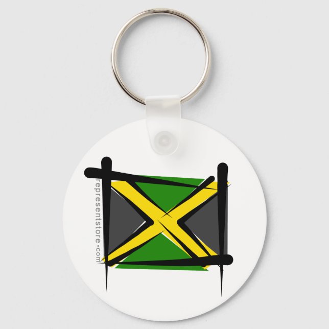Jamaica Brush Flag Keychain (Front)