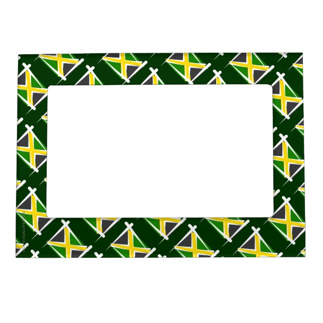 Jamaica Brush Flag Magnetic Picture Frame (Front)