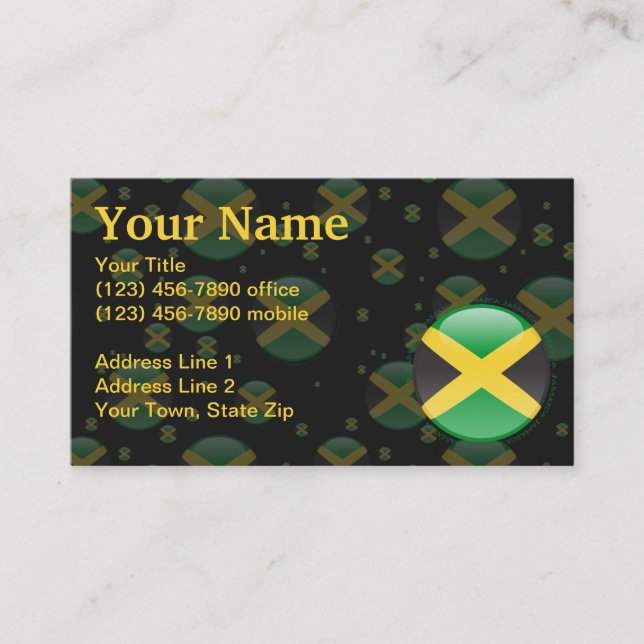 Jamaica Bubble Flag Business Card (Front)