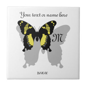 Jamaica Butterfly Shadow Monogram Ceramic Tile