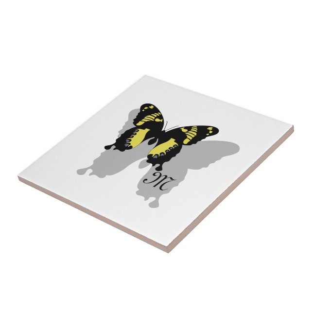 Jamaica Butterfly Shadow Monogram Ceramic Tile (Side)