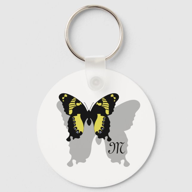 Jamaica Butterfly Shadow Monogram Keychain (Front)
