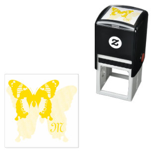 Jamaica Butterfly Shadow Monogram Self-inking Stamp