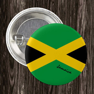 Jamaica button, patriotic Jamaican Flag fashion Button