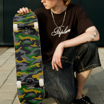 Jamaica Camo Army Fatigue Pattern Skateboard<br><div class="desc">Yellow,  green,  grey,  and black Jamaica camo army fatigue print pattern.  Great for Caribbean people or lovers of military styled patterns and Jamaican culture.</div>