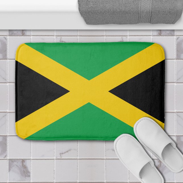 Jamaica Caribbean Island Jamaican Flag Bath Mat (jamaican flag bathmat)