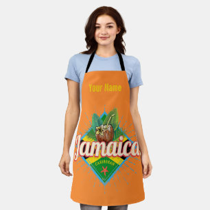 Jamaica caribbean retro flag vacation vintage apron