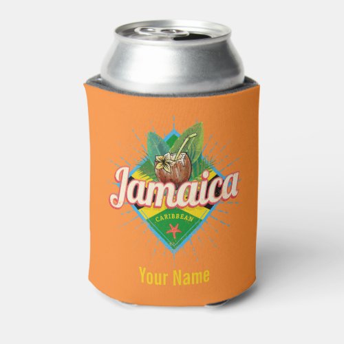 Jamaica caribbean retro flag vacation vintage can cooler