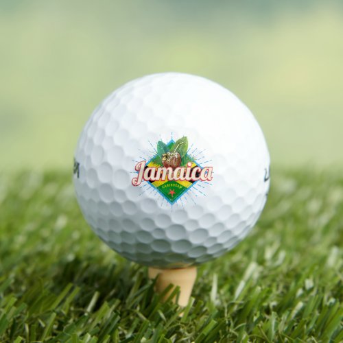 Jamaica caribbean retro flag vacation vintage golf balls