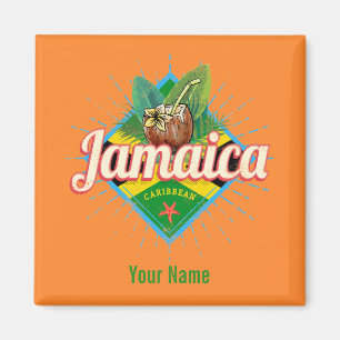 Jamaica caribbean retro flag vacation vintage magnet