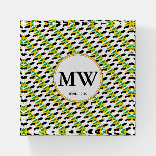 JAMAICA Christian John 10:10 Monogram Paperweight