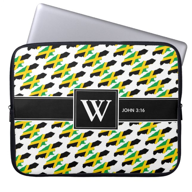 JAMAICA Christian Scripture Monogram laptop Laptop Sleeve (Front)