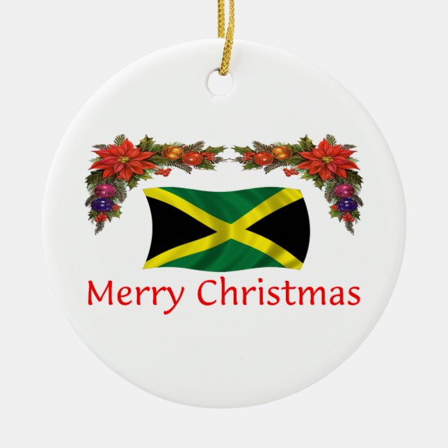 Jamaica Christmas Ceramic Ornament (Front)