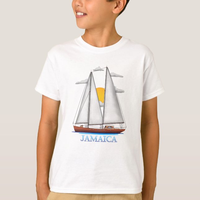 Jamaica Coastal Nautical Sailing Sailor T-Shirt (Front)