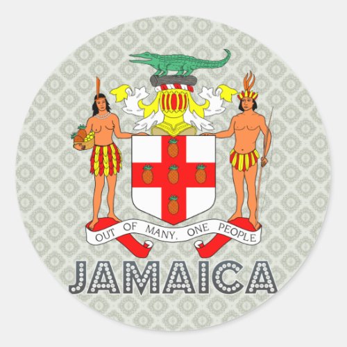 Jamaica Coat of Arms Classic Round Sticker