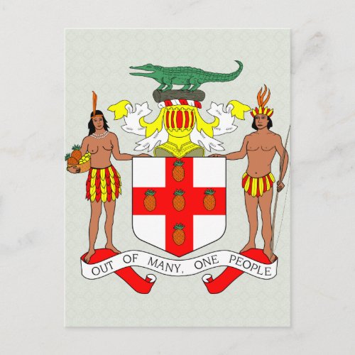 Jamaica Coat of Arms detail Postcard