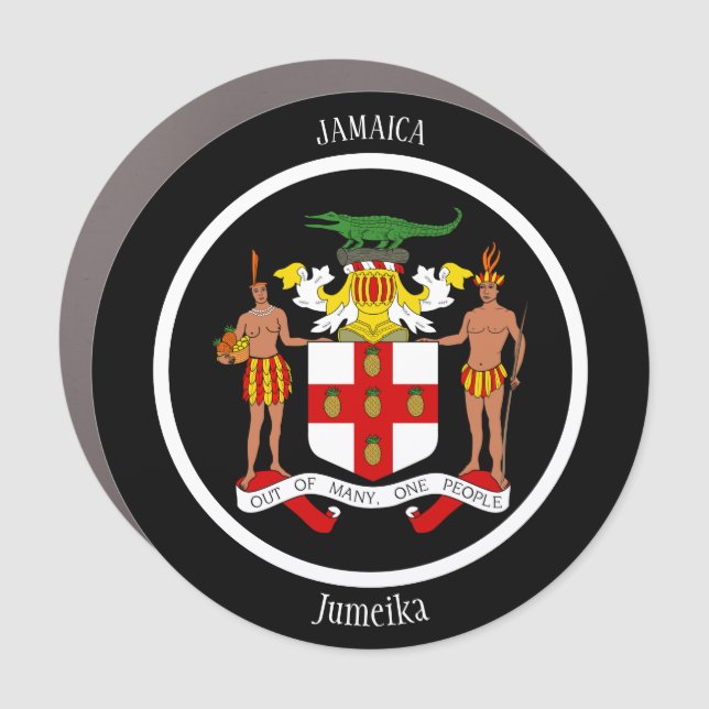 Jamaica Coat of Arms Patriotic Car Magnet (Front)