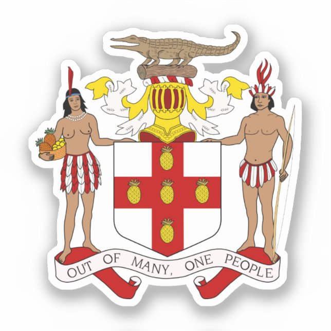 Jamaica Coat of Arms Sticker (Front)
