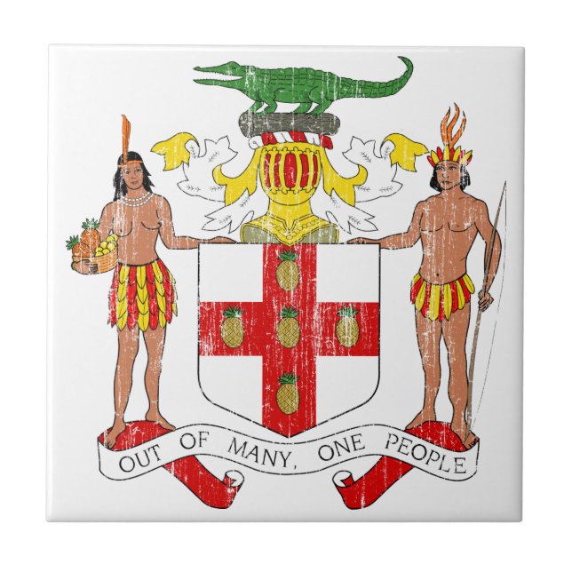 Jamaica Coat Of Arms Tile (Front)